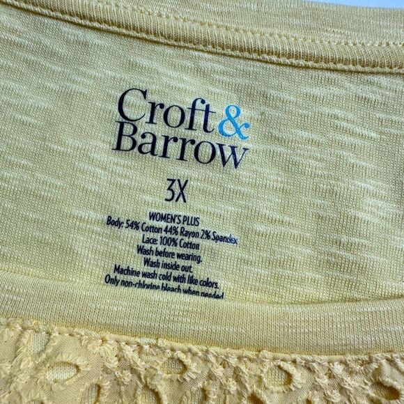 NWT Croft & Barrow Plus Size Yellow Short Sleeve Top Shirt a Size 3XL - Picture 4 of 5